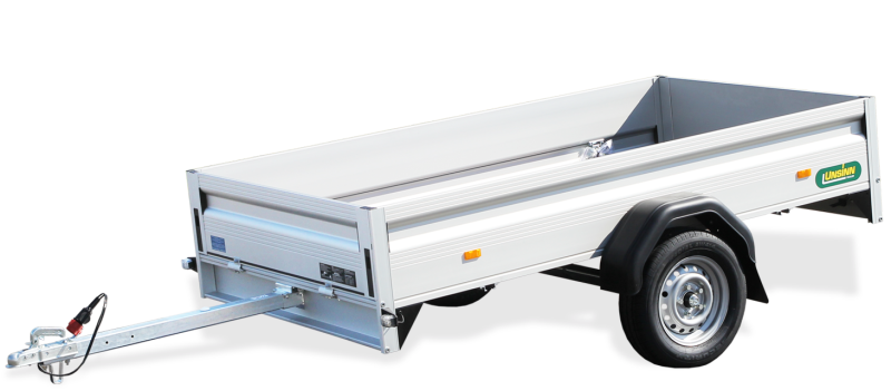 offener 1-Achser-Kastenanhänger/Tieflader, UNSINN UT 825-13-1400, 750 kg (mit Frontklappe)