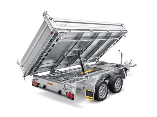 Tandem-3-Seiten-Kipper/Hochlader, HUMBAUR HTK 3500.37, 3.500 kg (mit E- und Handpumpe) – Bild 2