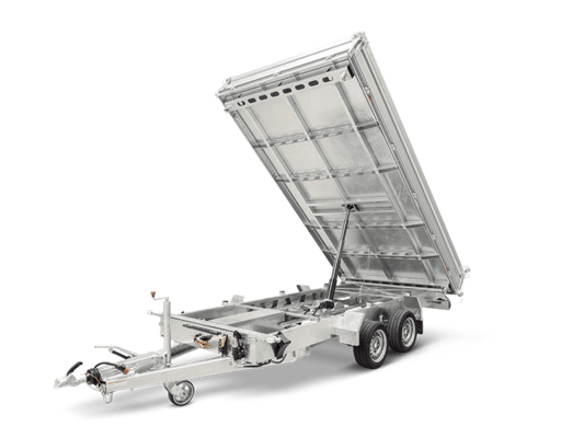 Tandem-3-Seiten-Kipper/Hochlader, HUMBAUR HTK 3500.37, 3.500 kg (mit E- und Handpumpe) – Bild 3